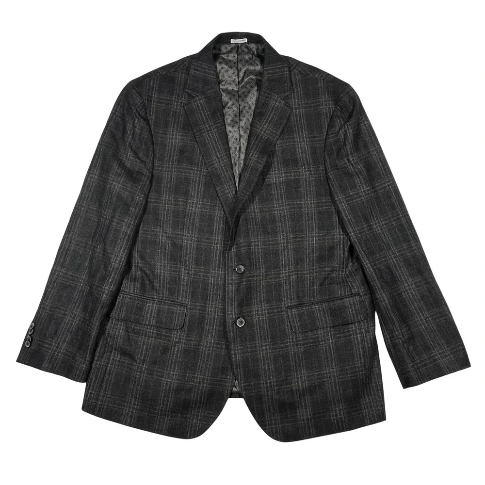 Joseph Abbound Hamilton Soft Wool Two-Button Blazer 44R Plaid Lanificio di Pray